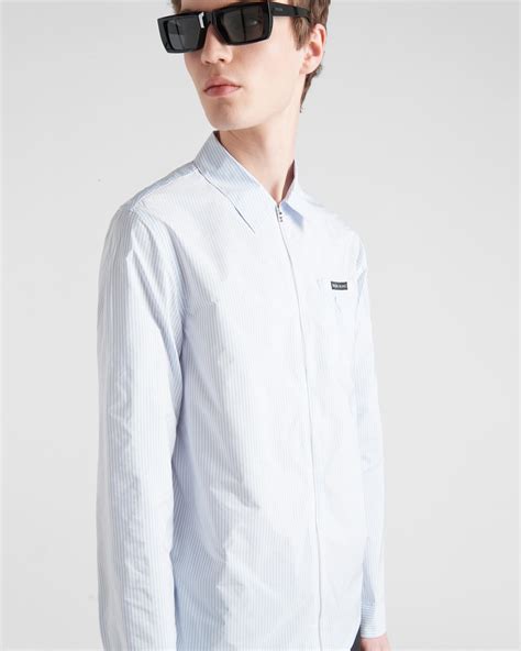 prada light blue polyester shirt|Prada Prada Buttondown Shirt In Sky Blue Lightweight Polyester .